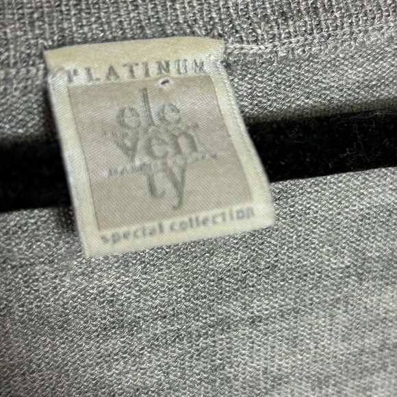 Eleventy Men’s Wool Silk Italian Fine Knit Grey V-neck Sweater SzM - Picture 3 of 6